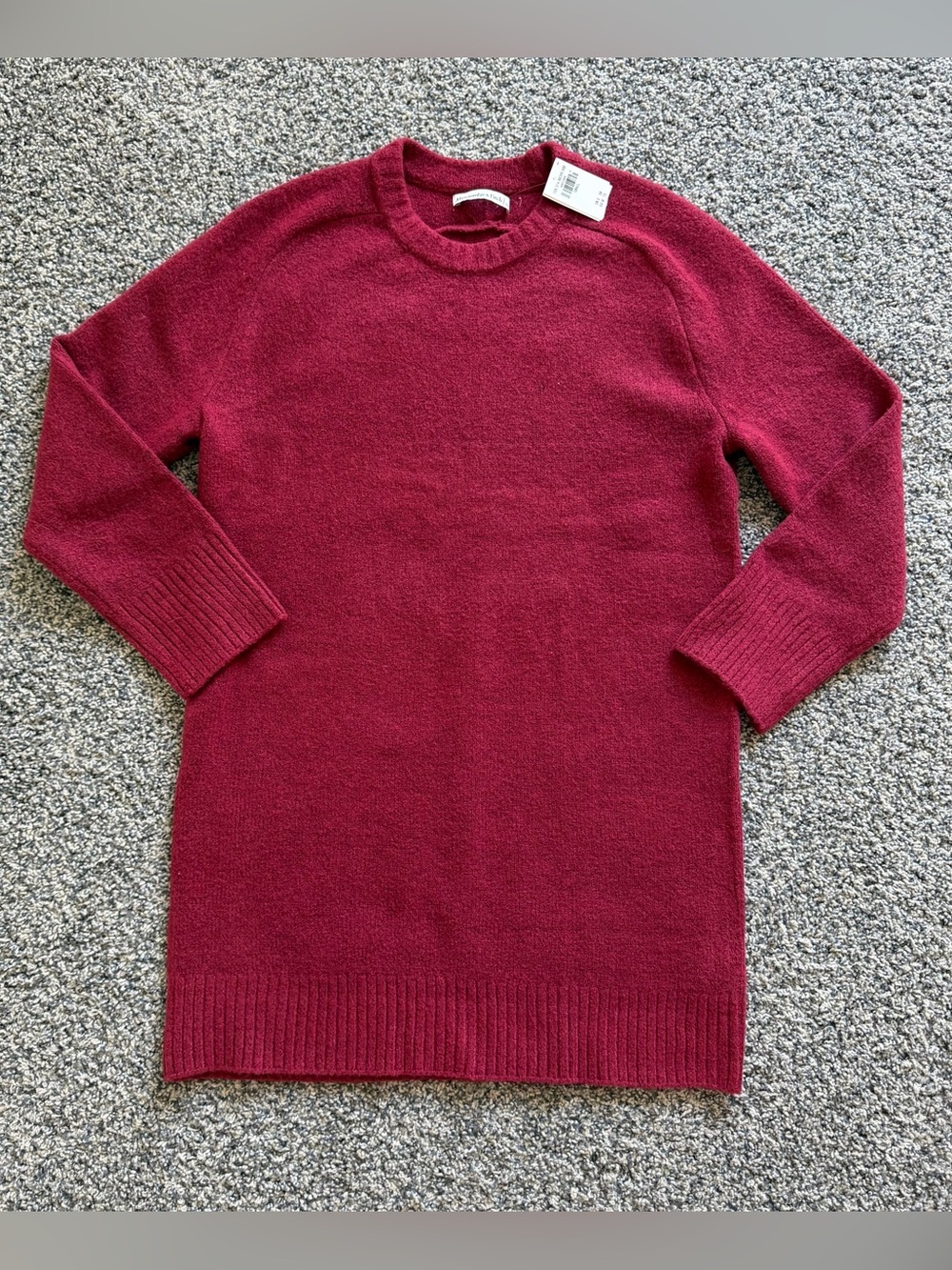 Abercrombie & Fitch Wool Blend Boxy Long Sleeve Red Tunic Sweater Dress New
